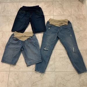 BUNDLE Indigo Blue Maternity Shorts/Jeggings Bundle